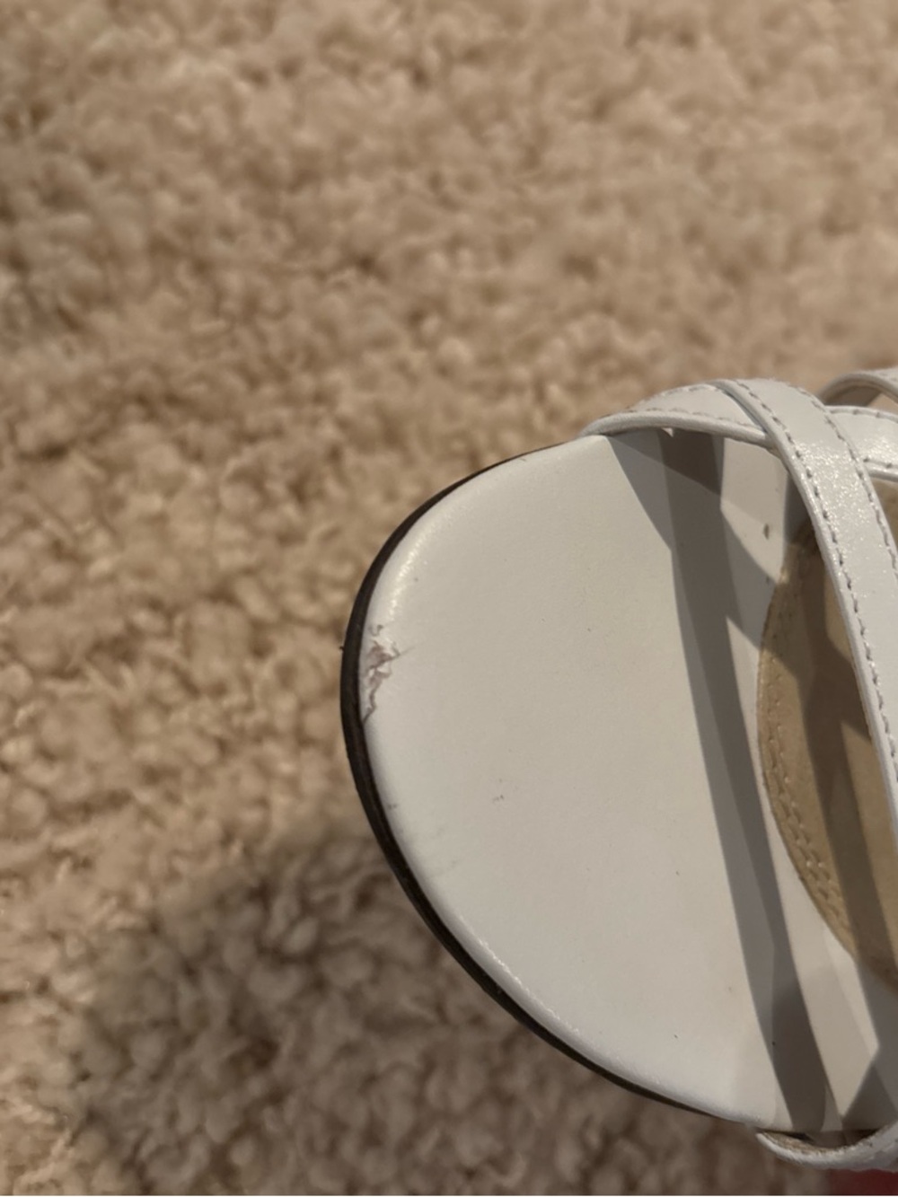 NWT New Talbots Women’s Ankle Strap Flat Sandals White Leather Shoes Size 6.5 W - Picture 3 of 7